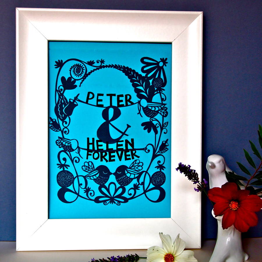 bespoke woodland names wedding papercut by cecilymae handmade