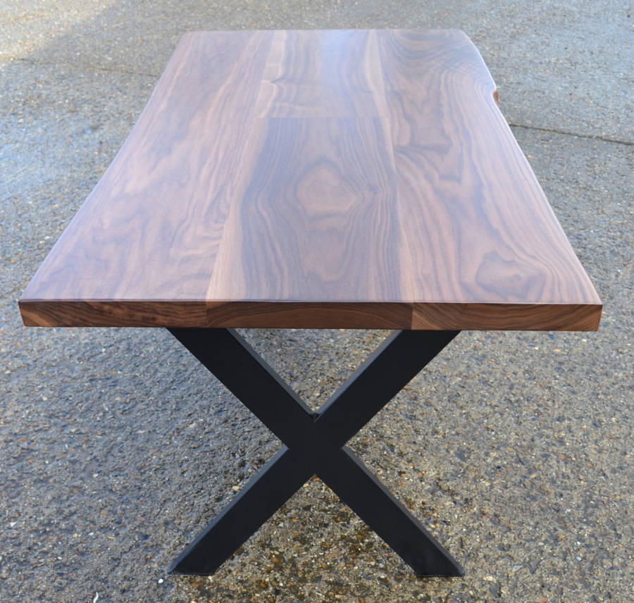 Desk Solid Black Walnut X Leg Design By Wicked Hairpins