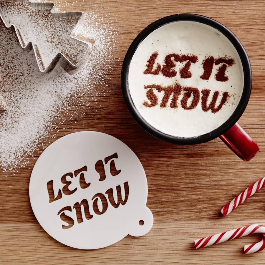 Personalised Christmas Motto Hot Chocolate Stencil, 1 of 3