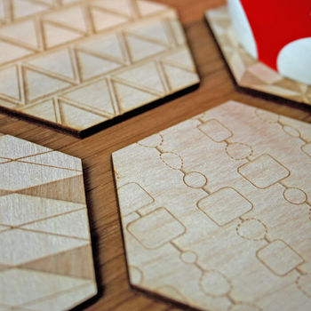 Hexagon Patchwork, Geometric Drinks Coasters, 3 of 6