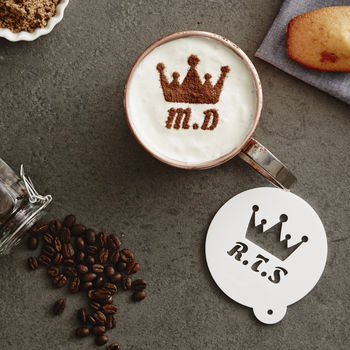 Personalised Crown Coffee Stencil, 4 of 5