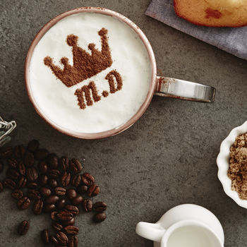 Personalised Crown Coffee Stencil, 2 of 5