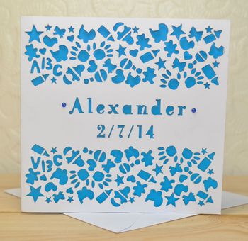 Personalised Laser Cut New Baby Card, 2 of 4