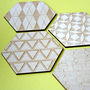 Hexagon Patchwork, Geometric Drinks Coasters, thumbnail 5 of 6