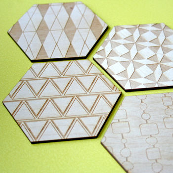 Hexagon Patchwork, Geometric Drinks Coasters, 5 of 6