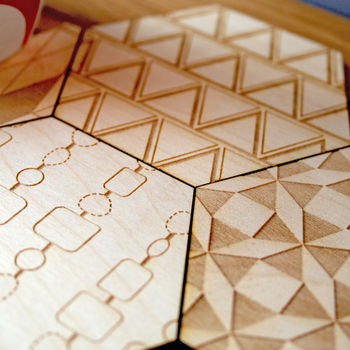 Hexagon Patchwork, Geometric Drinks Coasters, 6 of 6