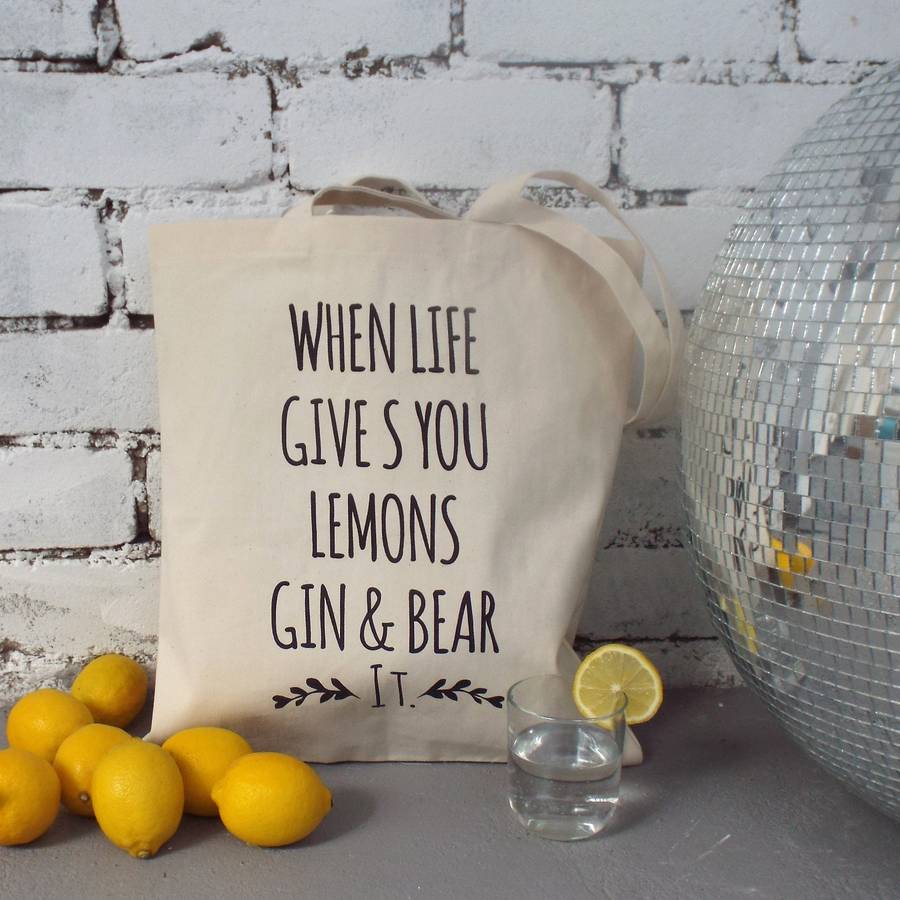 'Gin And Bear It' Tote Bag By Kelly Connor Designs