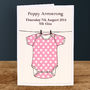 Personalised New Baby Girl Card 'Babygro', thumbnail 3 of 4