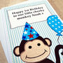 'Monkey' Personalised Boys Birthday Card, thumbnail 5 of 5