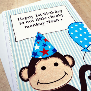'Monkey' Personalised Boys Birthday Card, 5 of 5