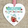 Personalised Robin 'My 1st Christmas' Heart Decoration, thumbnail 1 of 2
