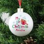 Personalised 1st Christmas Robin Bauble, thumbnail 3 of 5