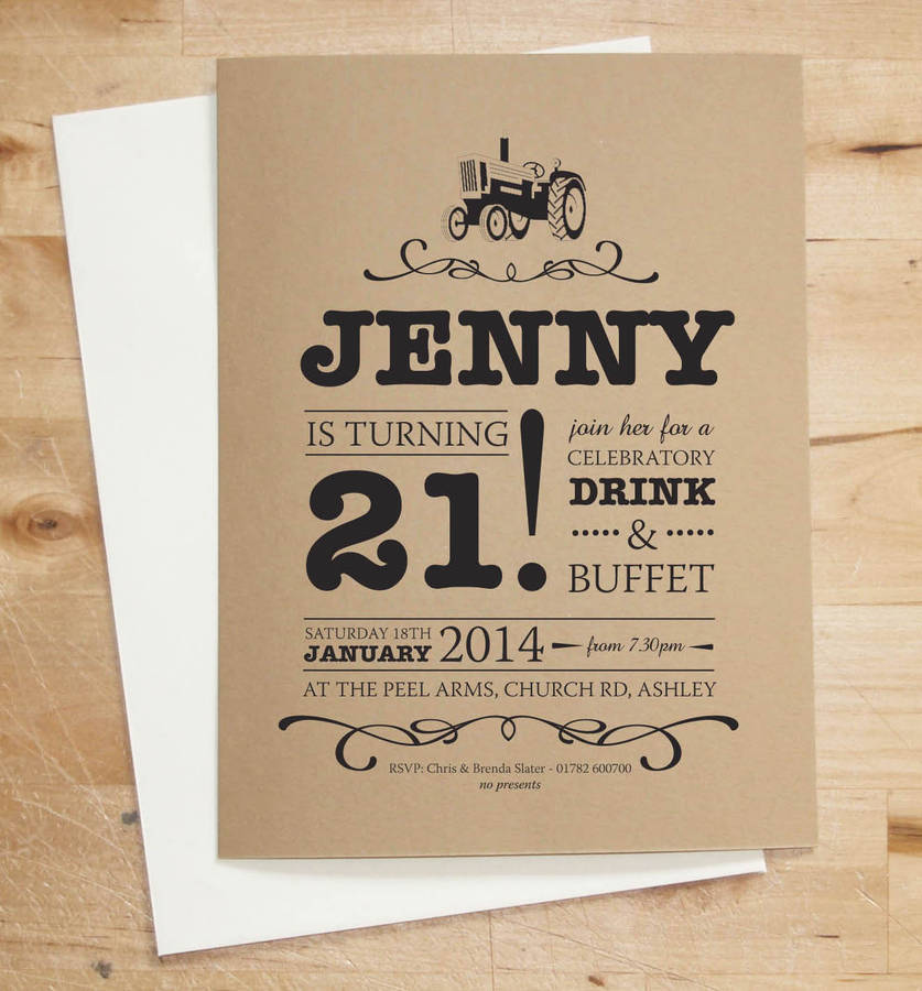 Tractor Birthday Party Invitations By The Wild Partridge Tractor Birthday Party Invitations