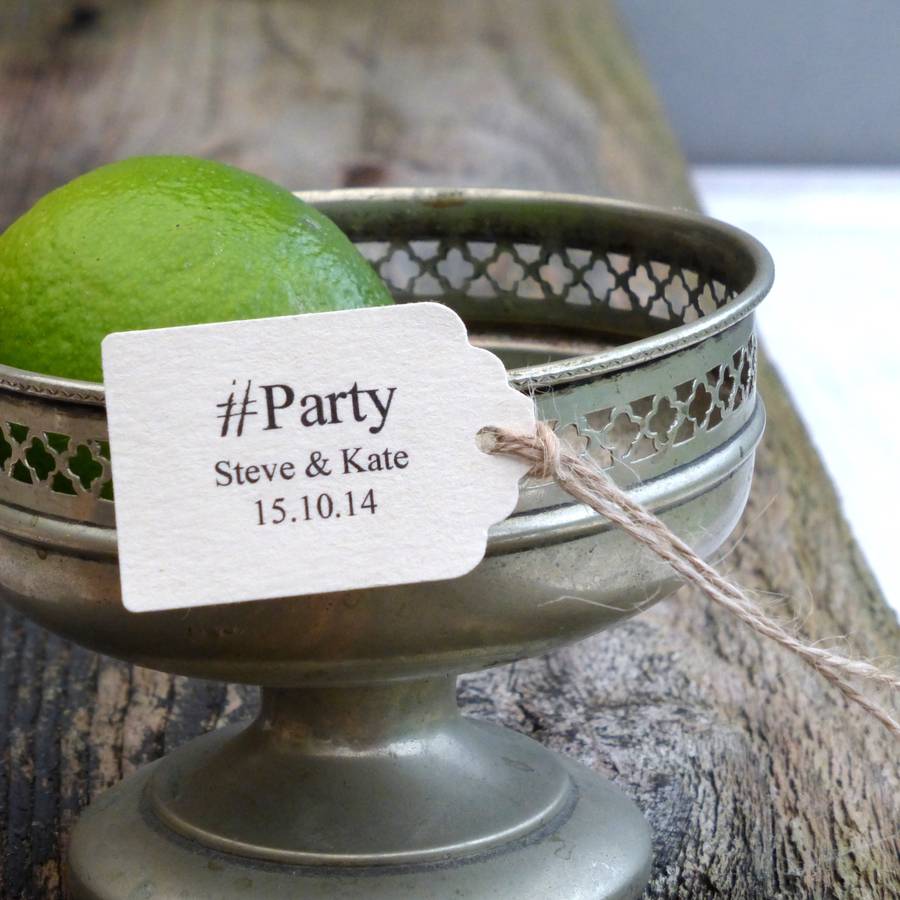 Personalised Hashtag Party Favour Tags By EdgeInspired