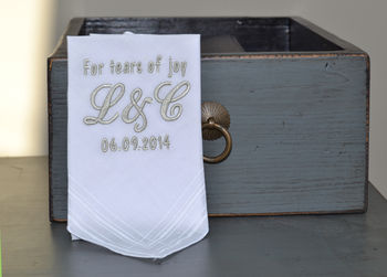 Tears Of Joy Personalised Wedding Handkerchief, 2 of 3