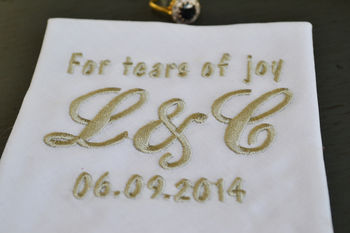 Tears Of Joy Personalised Wedding Handkerchief, 3 of 3
