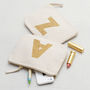 Canvas Glitter Initial Pouch, thumbnail 3 of 8