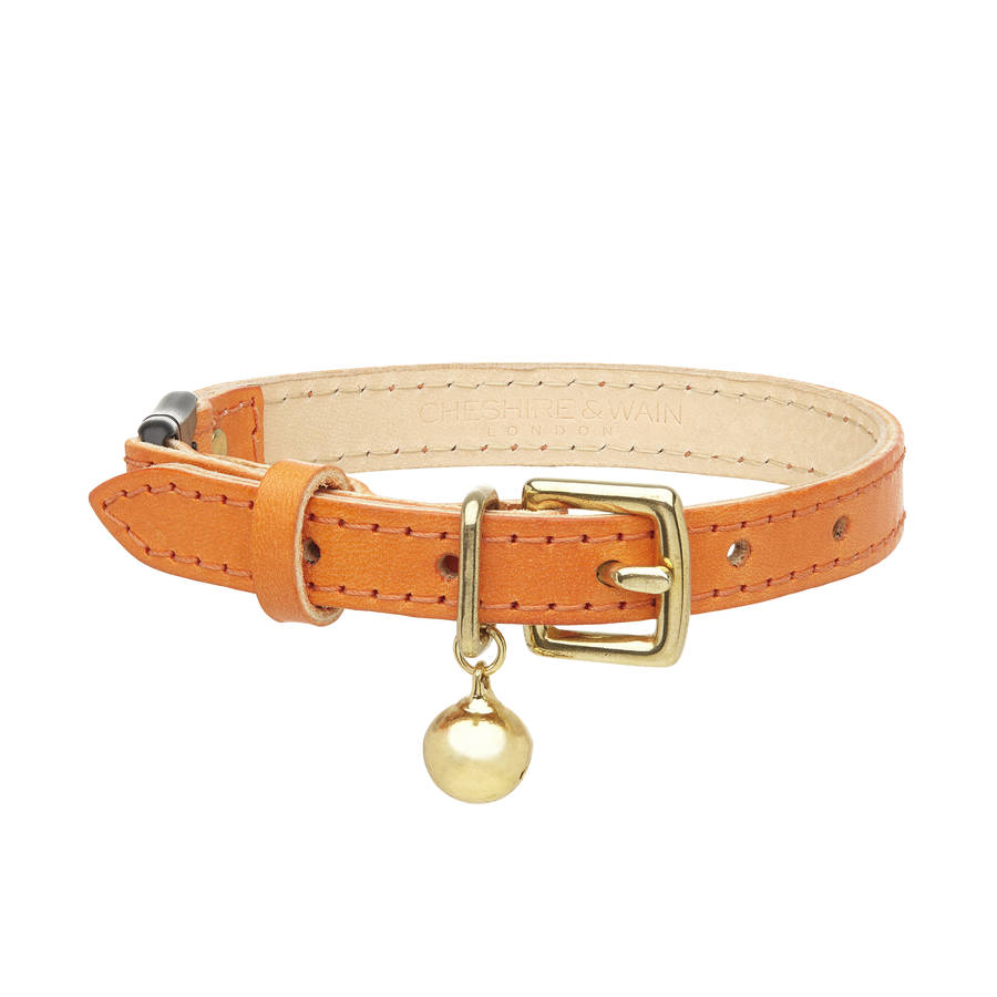 smooth leather cat collar with safety catch by cheshire & wain