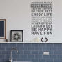 'Personalised' House Rules Wall Sticker, thumbnail 1 of 3