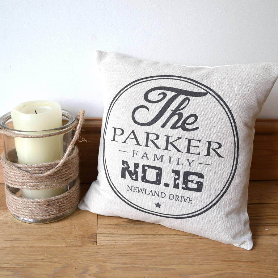 personalised retro style family cushion cover by vintage designs reborn