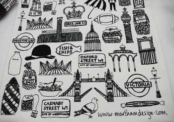 British Illustrated Black And White Tote Bag, 5 of 6