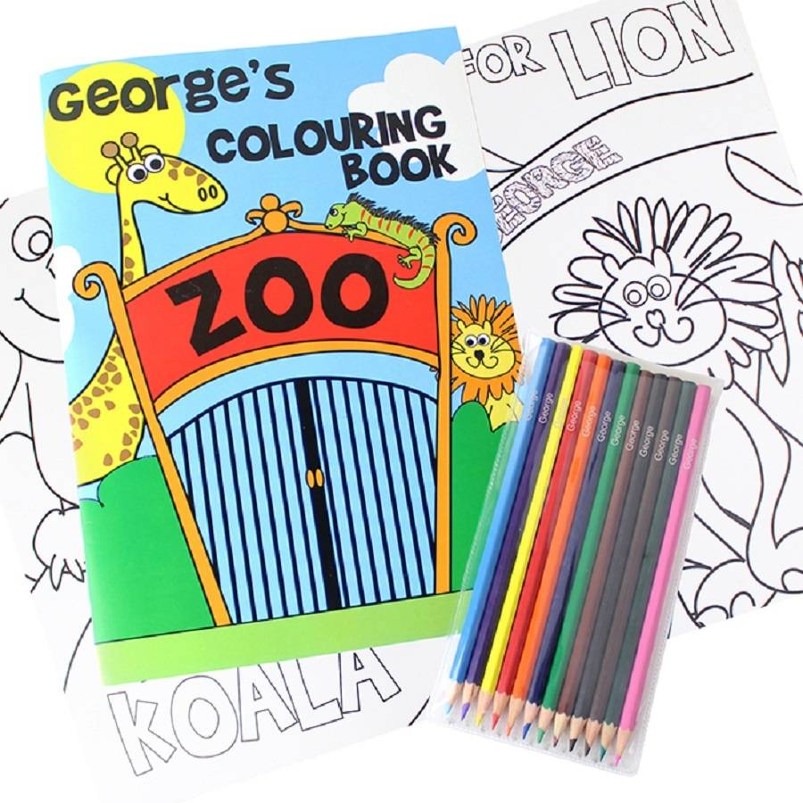 Personalised Colouring Books With Colouring Pencils Set By Baby Fish