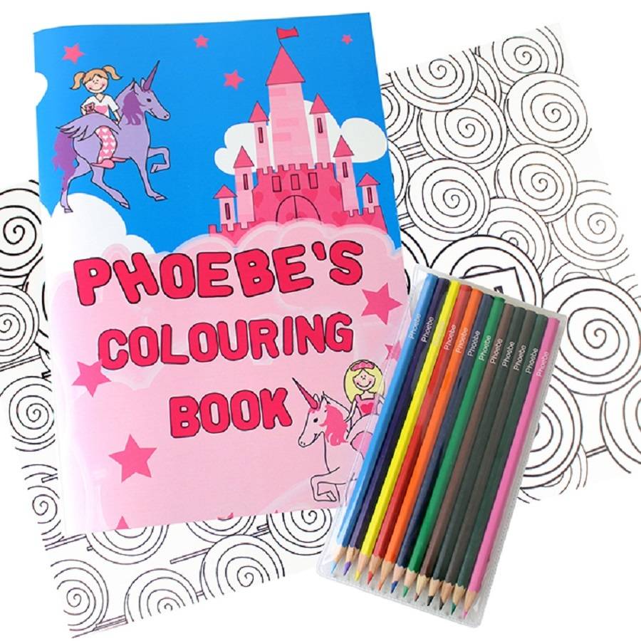 Download Princess And Unicorn Colouring Book And Crayon Set By Baby Fish | notonthehighstreet.com