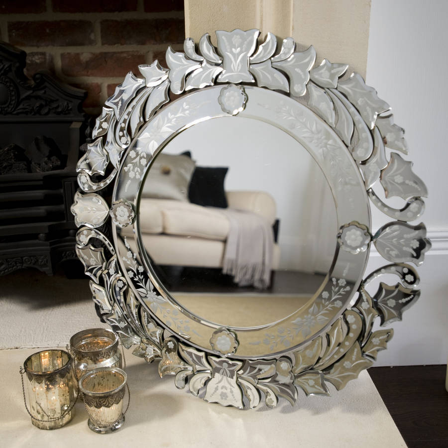 Venetian Mirror With Stenciled Patterns