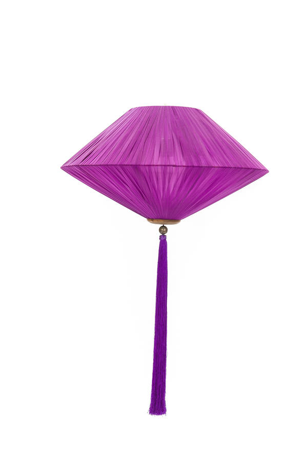 Purple Pendant Ceiling Light With Silk Shade And Tassel By Orchid