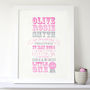 Personalised Baby Boy 'Typographic' Christening Print, thumbnail 2 of 4
