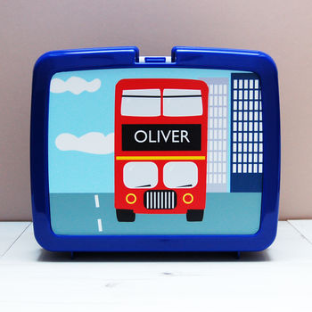 Lunch Box Red Bus Personalised, 2 of 8
