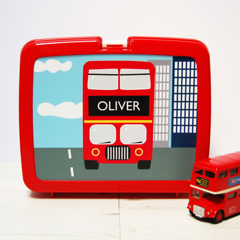 Lunch Box Red Bus Personalised, 6 of 8