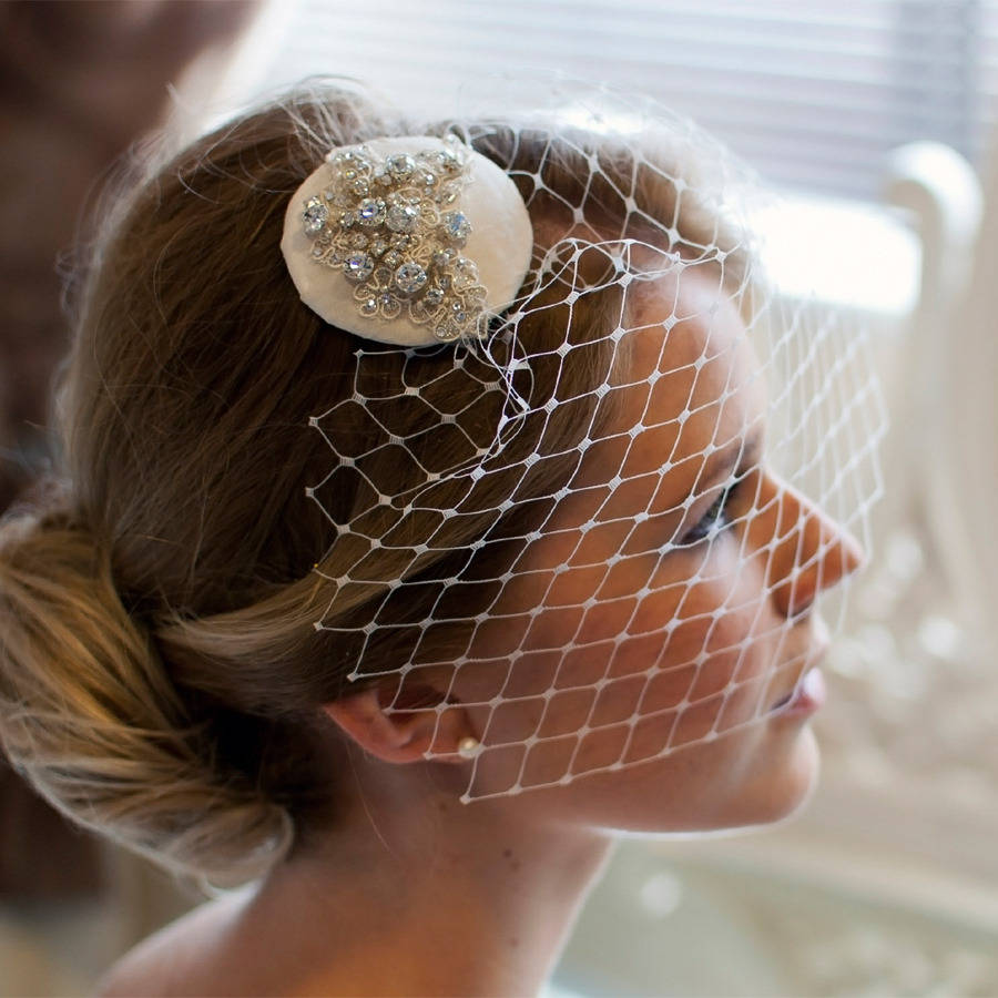 Clara Birdcage Veil Head Dress By Lucie Green Couture