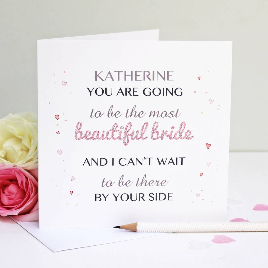 Personalised Beautiful Bride Greeting Card By Martha Brook Notonthehighstreet Com