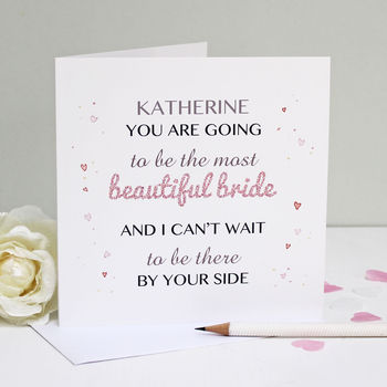 Personalised 'Beautiful Bride' Greeting Card, 3 of 5