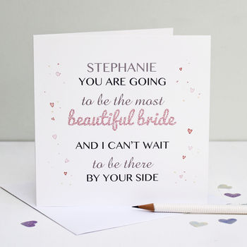 Personalised 'Beautiful Bride' Greeting Card, 4 of 5