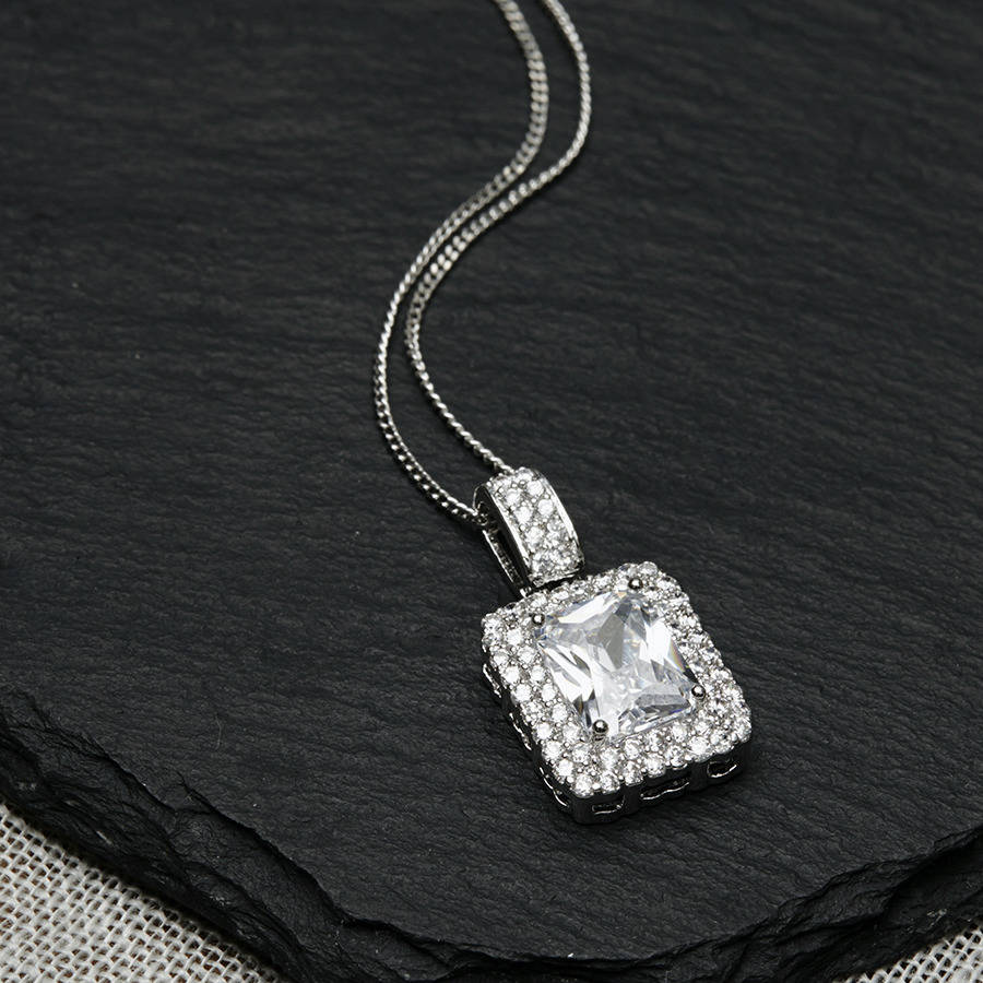 Emerald Cut Crystal Pendant By Queens & Bowl | notonthehighstreet.com