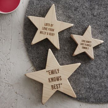 Personalised Wooden Star For Her, 3 of 4
