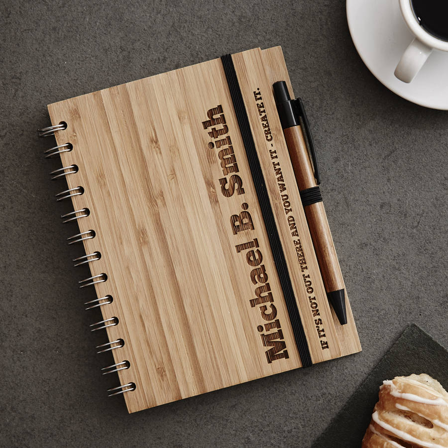 Personalised Wooden Notebook Set For Him By Sophia Victoria Joy ...