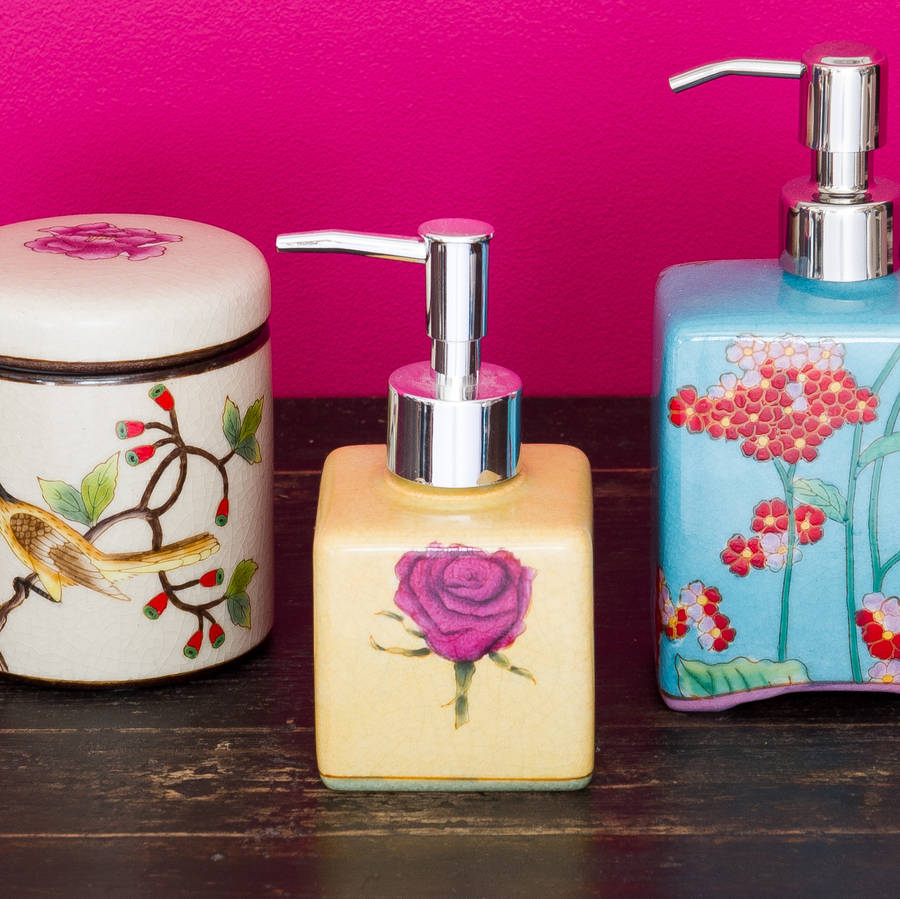 Yellow Square Ceramic Soap Dispenser By Orchid