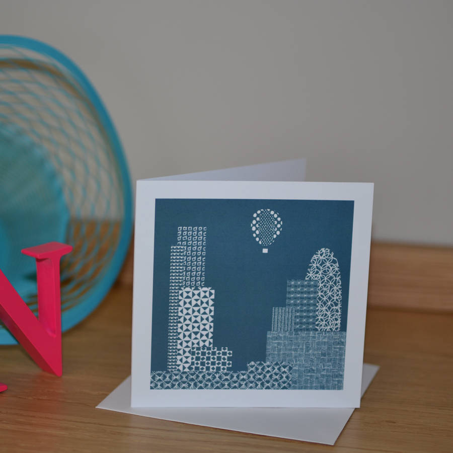 London In Pattern Greeting Card By Nancy Edwards