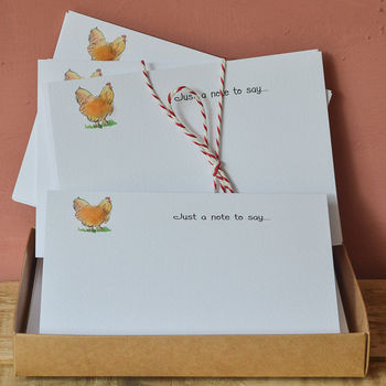 Boxed Set Of 10 Chicken And Hen Notecards, 5 of 5