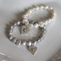 Pearl Daisy Heart Charm Bracelet, thumbnail 2 of 3