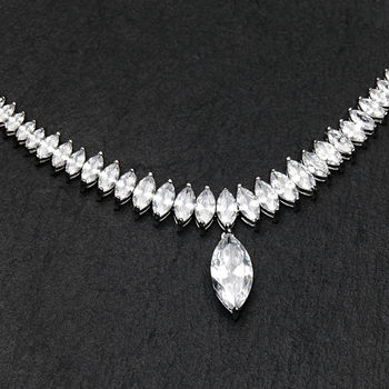 marquise droplet crystal necklace by queens & bowl | notonthehighstreet.com