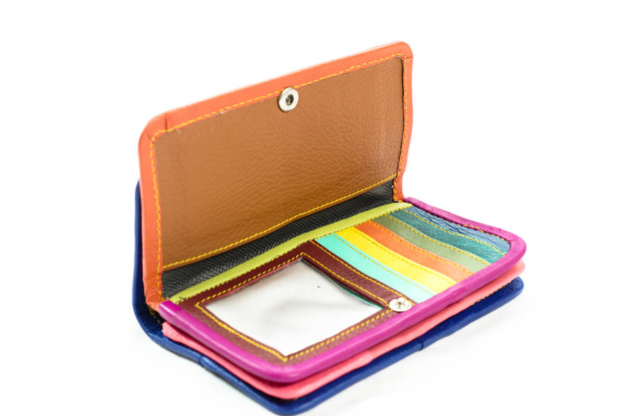 leather purse wallet women handmade colourful fairtrade by what daisy ...
