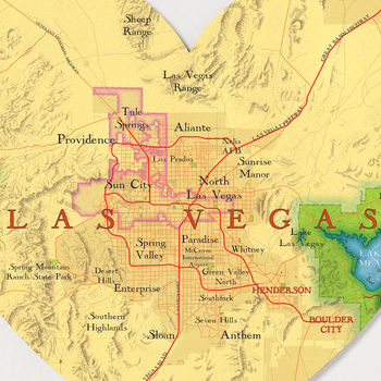 Las Vegas Map Heart Print, 6 of 9