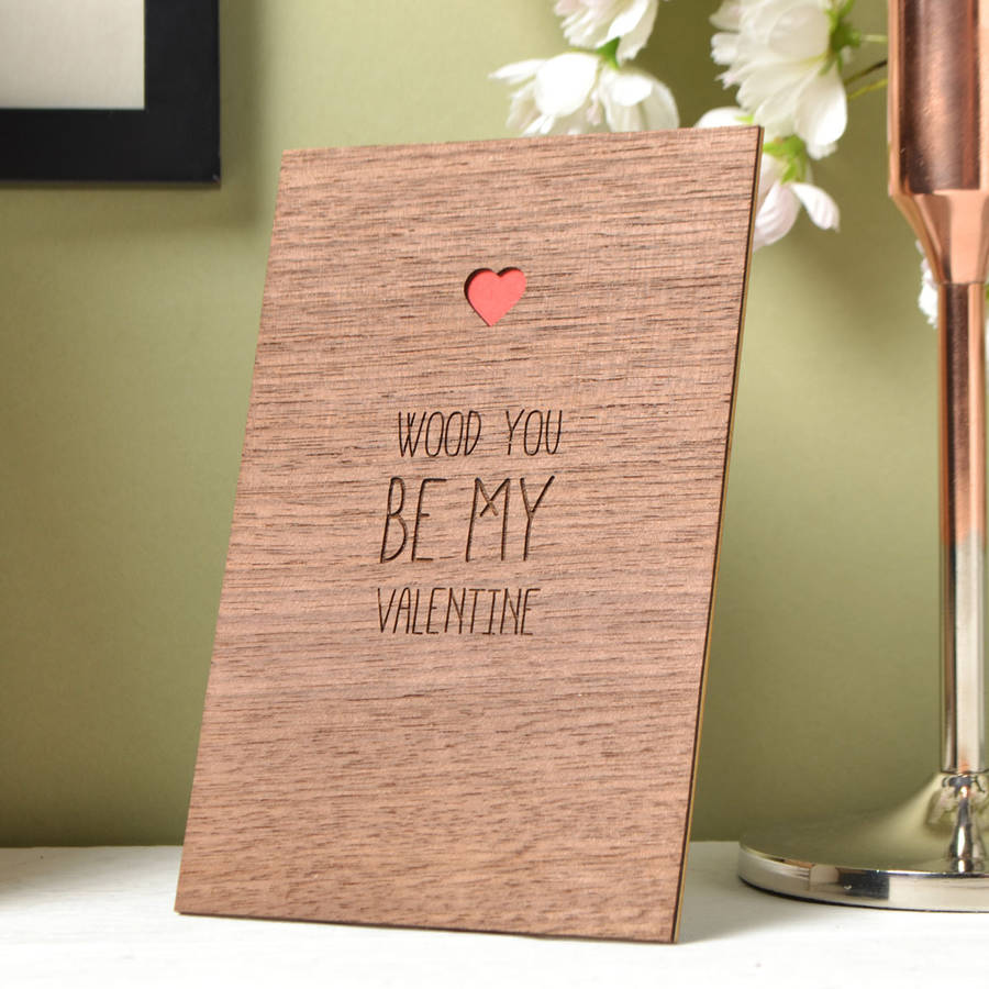 Wood Valentine's Day Card By Create Gift Love