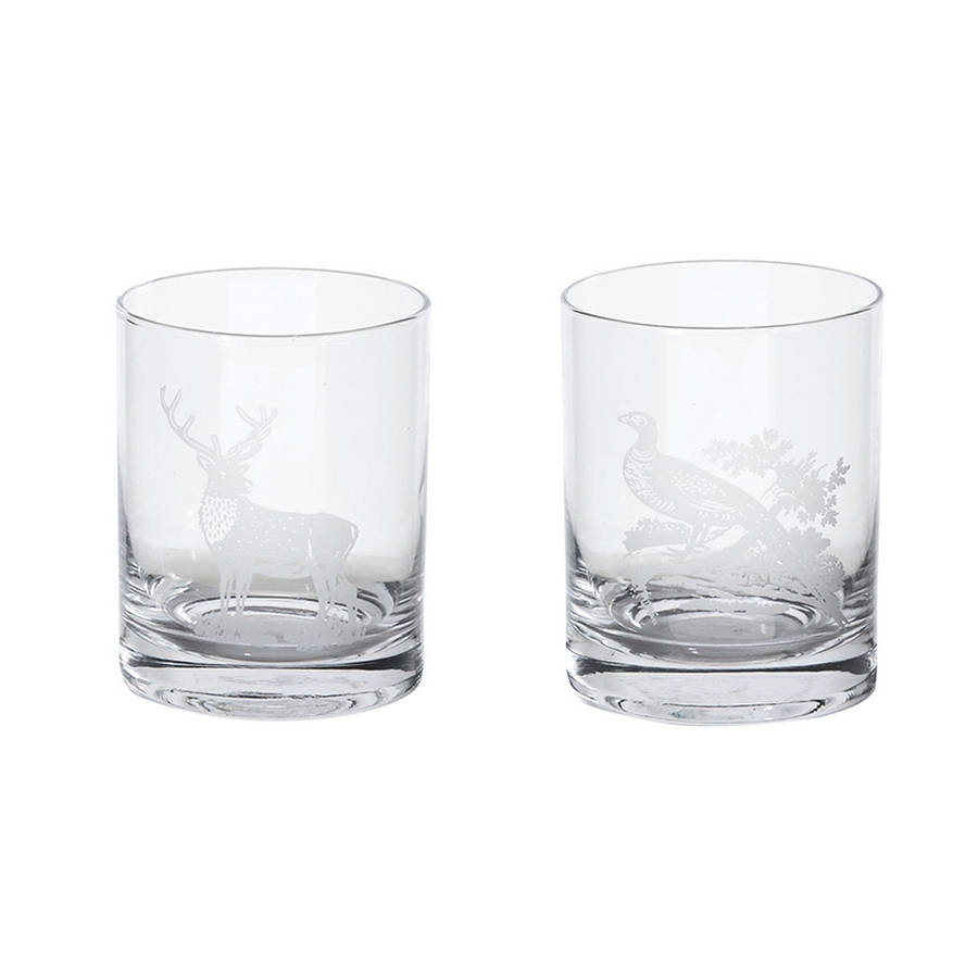 gentlemen's etched whiskey tumblers by dibor | notonthehighstreet.com