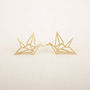 Origami Crane Earrings, thumbnail 1 of 5