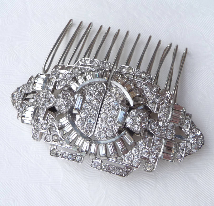 Vintage Art Deco Paste Hair Comb By Katherine Swaine